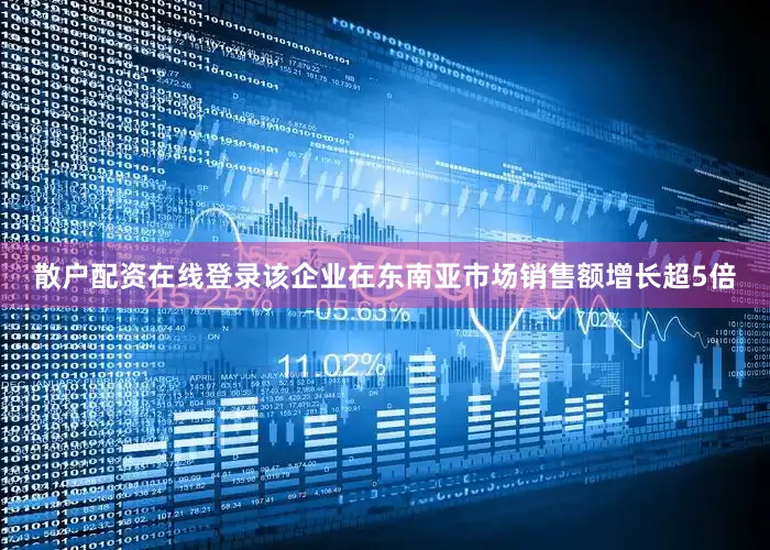 散户配资在线登录该企业在东南亚市场销售额增长超5倍
